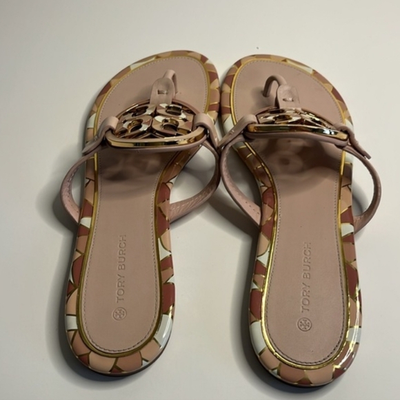 Tory Burch Enamel Miller Sandals size 8.5 M Pink - Picture 11 of 15